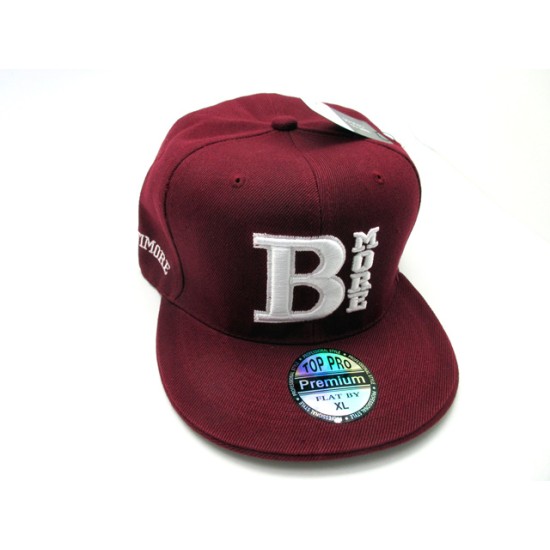 1404-06 B MORE CITY FITTED HAT BUR/WHT