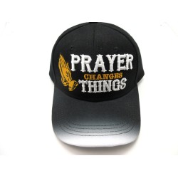 1906-13 RELIGIOUS HAT "PRAYER CHANGE THING" BLK/WHT