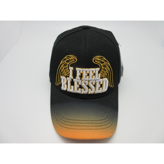 1906-13 RELIGIOUS HAT "I FEEL BLESSED" BLK/GOL