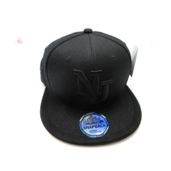 2104-10 NJ 3LOGO W/MAP SOLID BLK/BLK