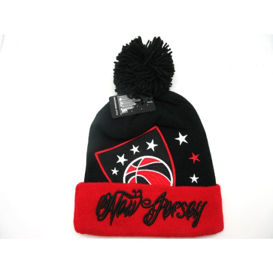 2107-03 CITY COLLASSAL KNIT HAT NEW JERSEY BLK/RED