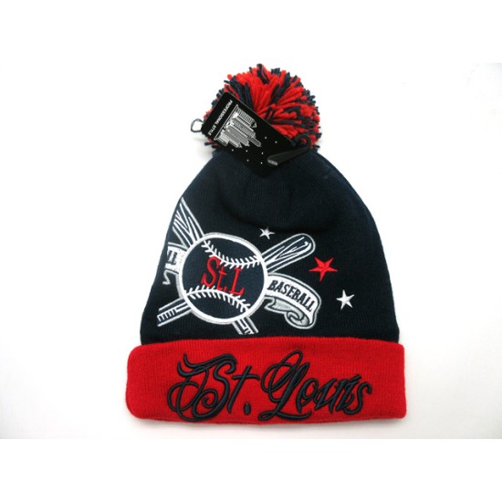 2107-03 CITY COLLASSAL KNIT HAT ST.LOUIS NAV/RED