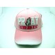 2109-22 RELIGIOUS HAT "PRAY/24/7365" PINK/WHT