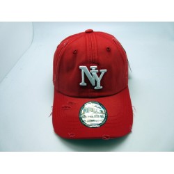 2110-04 CITY VINTAGE 2 LOGO HAT NY RED/WHT