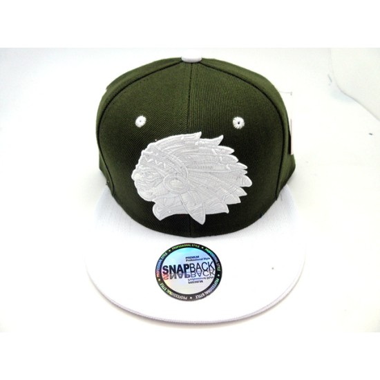 1804-33 WARRIOR HAT SNAP BACK 2 TONE OLIVE/WHITE