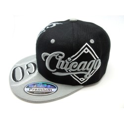 2205-09 HURRICANE CITY NAME SNAP BACK CHICAGO B/S BLK/GRY