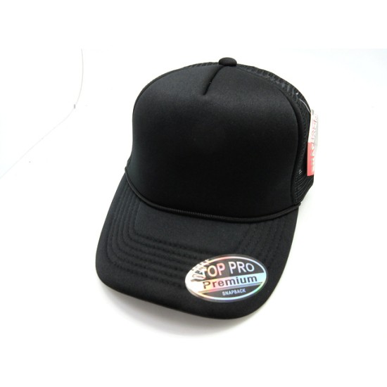 2302-17 Mesh sponge 5 panel Solid One Size Cap Black