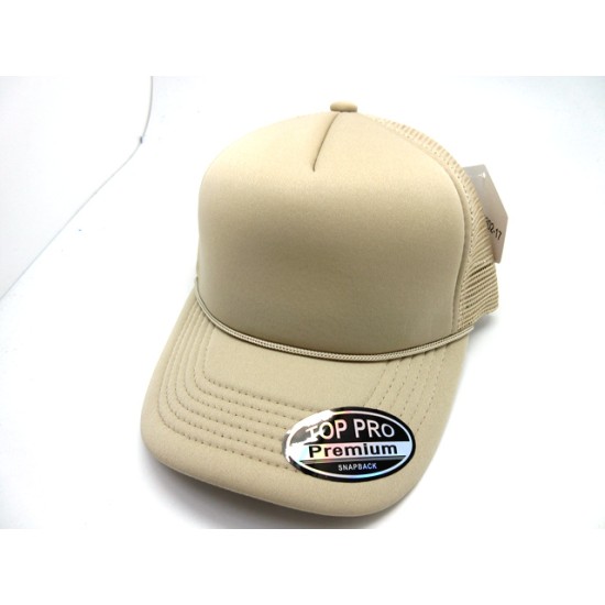 2302-17 Mesh sponge 5 panel Solid One Size Cap KHAKI