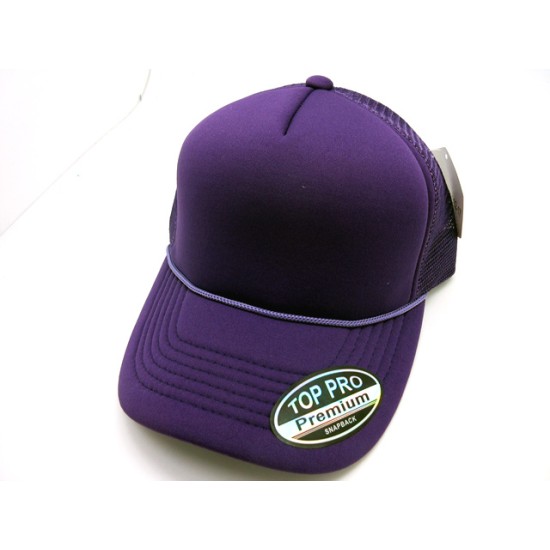 2302-17 Mesh sponge 5 panel Solid One Size Cap PURPLE