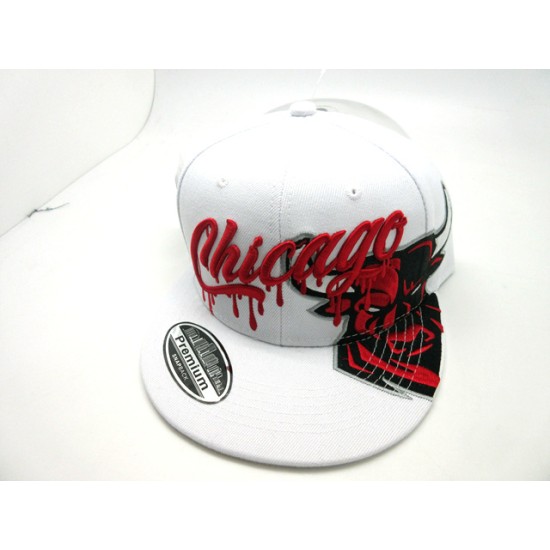 2303-19 CITY NAME SNAP BACK"DRIP"CHICAGO WHT/WHT/TIM