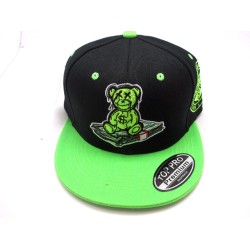 2303-06 HIP HOP SNAP BACK 'BEARW/MONEY"BLK/LIM