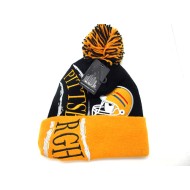 2304-01 CITY NAME KNIT"HURRICANE" HAT PITTSBU BLK/GOL