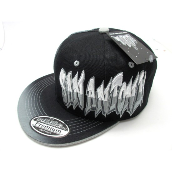 2401-14 GRAFFTI CITY NAME SNAP SAN ANTONIO BLK/GRY