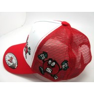 2401-16 TRUCKER MESH "MONEY MOVES" WHT/ORA