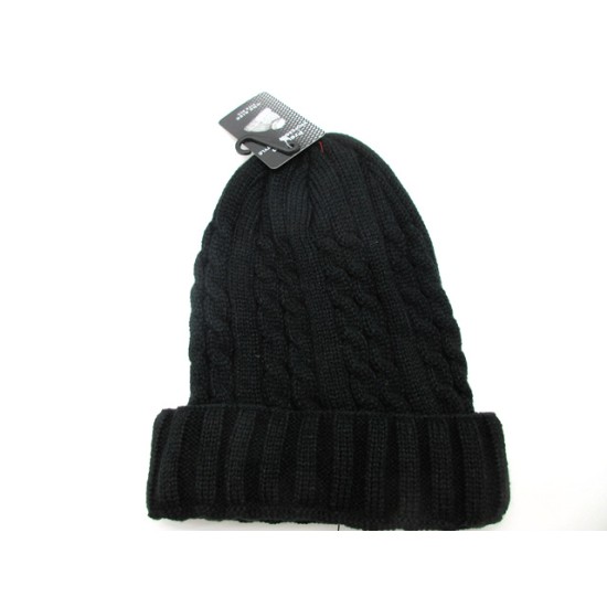 2403-05 TWIST LINE BEANNIE HAT BLACK