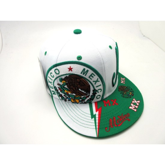 2404-06 COUNTRY THUNDER SNAP BACK "MEXICO" WHT/KEL