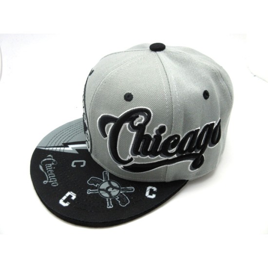 2404-06 THUNDER CITY NAME LOGO SNAP CHICAGO BLK/GRY