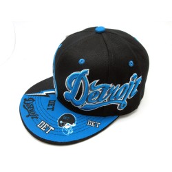 2404-06 THUNDER CITY NAME LOGO SNAP DETROIT BLK/BLUE