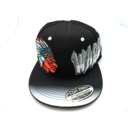 2405-19 WARRIOR "GRAFFTI" SNAP BACK BLK/WHT