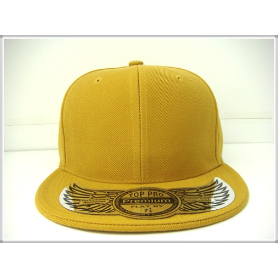 1404-01 Plain Flat Fitted Cap Timber